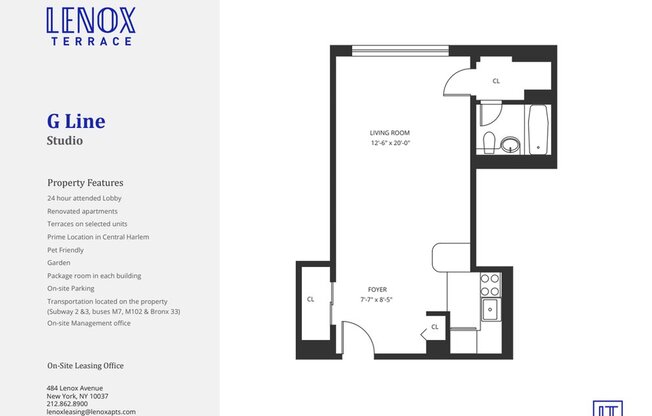 Studio, 1 bath, 460 sqft, $2,150, Unit 15G