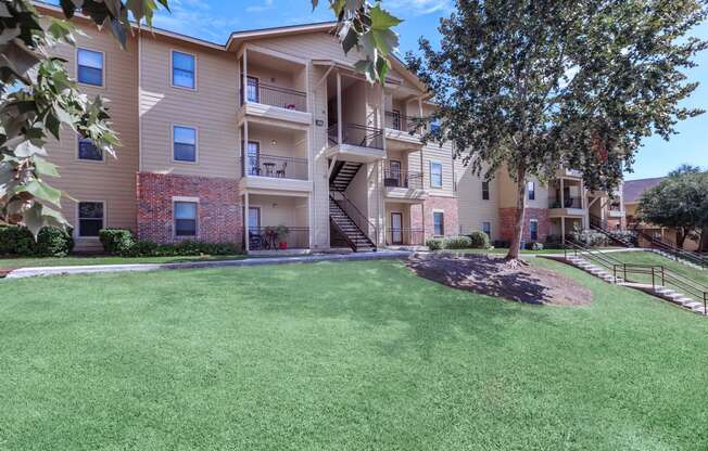 our apartments have a spacious yard with green grass