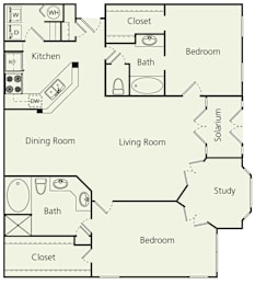 2 beds, 2 baths, 1,403 sqft, $1,702