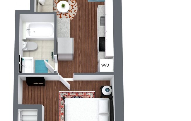 1 bed, 1 bath, 589 sqft, $1,568