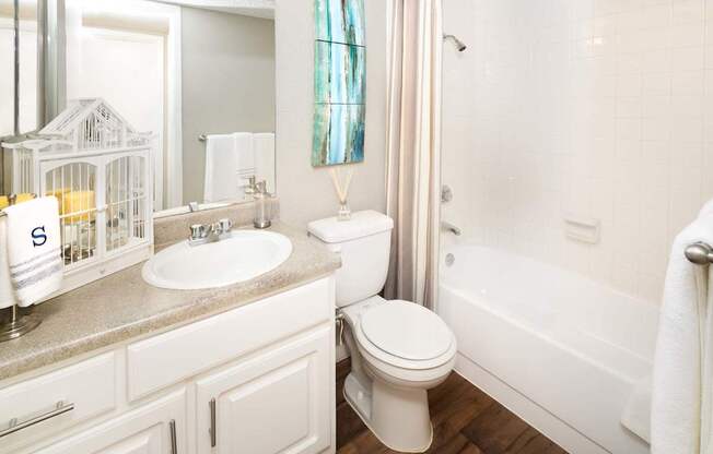 Bathrooms with Upgraded Fixtures and Garden Soaking Tub and Shower Combo