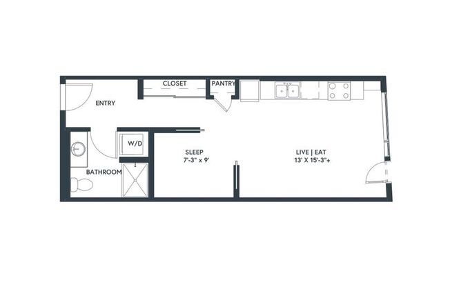 1 bed, 1 bath, 414 sqft, $1,925, Unit 415