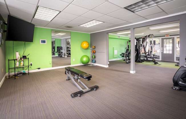 this is a photo of the fitness room in the 653 square foot 1 bedroom apartment at