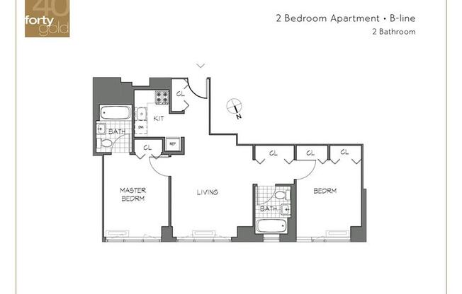 2 beds, 2 baths, $5,246, Unit 4-B