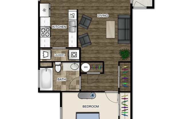 1 bed, 1 bath, 710 sqft, $1,550, Unit J106