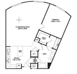 1 bed, 1 bath, 986 sqft, $2,597