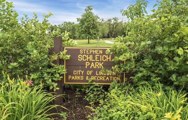 Schleich Park recreation park in Lincoln, NE located near Cascade Pines