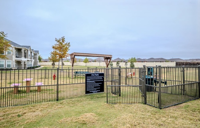 dog park at Villages 3Eighty pet friendly apartments in Aubrey, TX