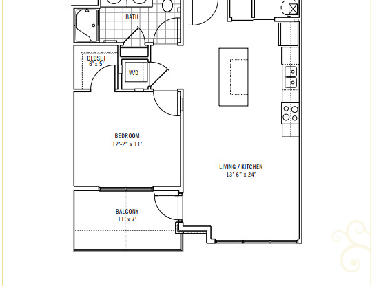 1 bed, 1 bath, 722 sqft, $1,409