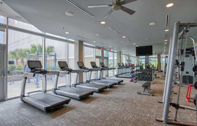 Updated, High-Tech Fitness Center at Glass House by Windsor, 2728 McKinnon Street, TX