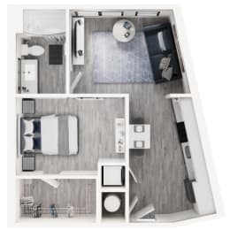 1 bed, 1 bath, 565 sqft, $1,521
