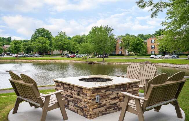 Outdoor Fire Pit Overlooking the Lake