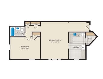 1 bed, 1 bath, 654 sqft, $1,508