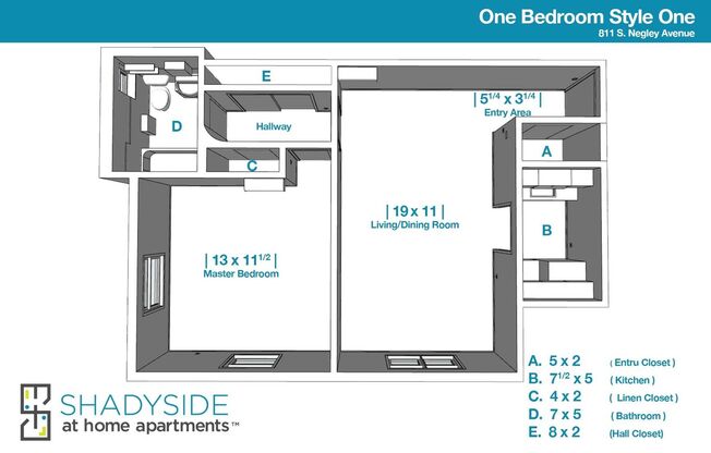 1 bed, 1 bath, 625 sqft, $1,445, Unit N101