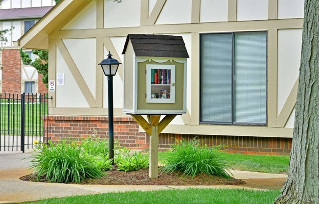 a mailbox in front of a house