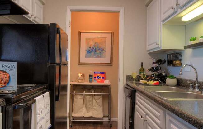 Every kitchen provides plenty of above and below cabinet storage.