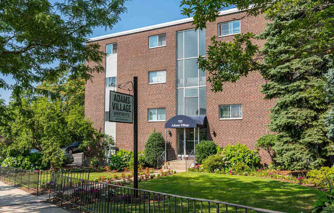 front view of adams village building