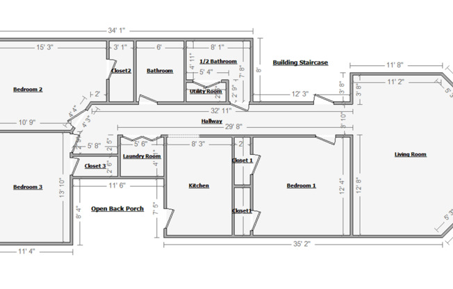 3 beds, 1.5 baths, 1,200 sqft, $1,400, Unit Unit 2