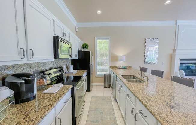 Clubhouse kitchen at Turnberry Isle Apartments for residents use!