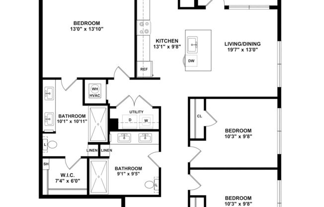 3 beds, 2 baths, 1,164 sqft, $1,757