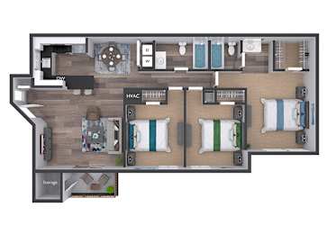 3 beds, 2 baths, 1,235 sqft, $2,045