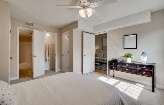 Bedroom With Attached Walk-In Closet & Bathroom