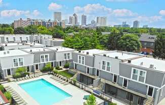 Pool Overview at Sonnenblick Apartments in Short North, Victorian Village, and Grandview Ohio