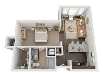Studio, 1 bath, 624 sqft, $1,750