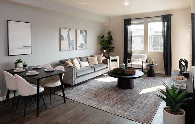 West End District Apartments in Beaverton, Oregon Model Living Room