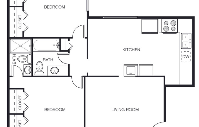 2 beds, 2 baths, 1,050 sqft, $1,200, Unit 3083-03