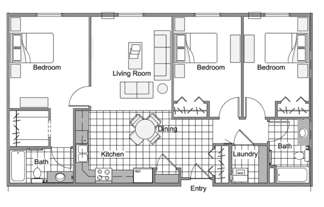 3 beds, 2 baths, 1,273 sqft, $1,399, Unit 4150-323