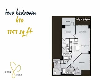 2 beds, 2 baths, 1,151 sqft, $2,736