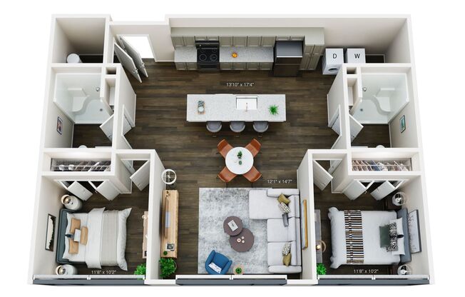 2 beds, 2 baths, 792 sqft, $1,400, Unit #207