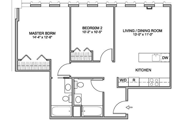 2 beds, 2 baths, 781 sqft, $1,850, Unit 2-A (ADA)