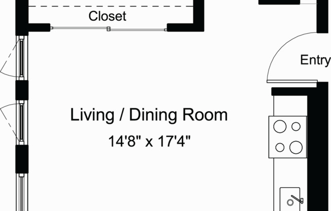 Studio, 1 bath, 502 sqft, $1,636, Unit 206