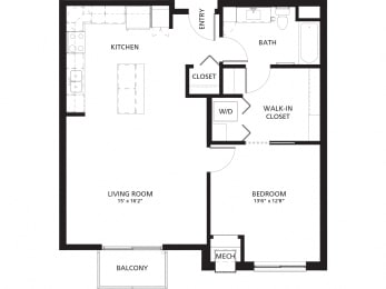 1 bed, 1 bath, 862 sqft, $1,750