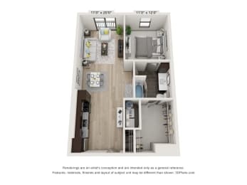 1 bed, 1 bath, 779 sqft, $1,825