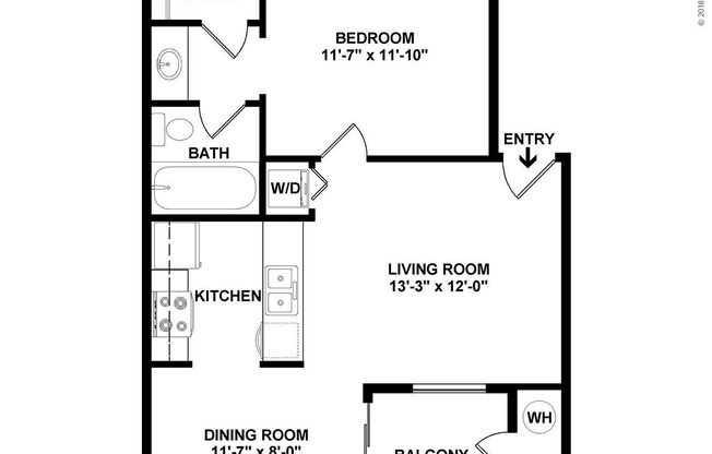 1 bed, 1 bath, 610 sqft, $1,229