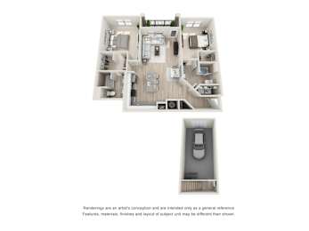 2 beds, 2 baths, 1,181 sqft, $2,250