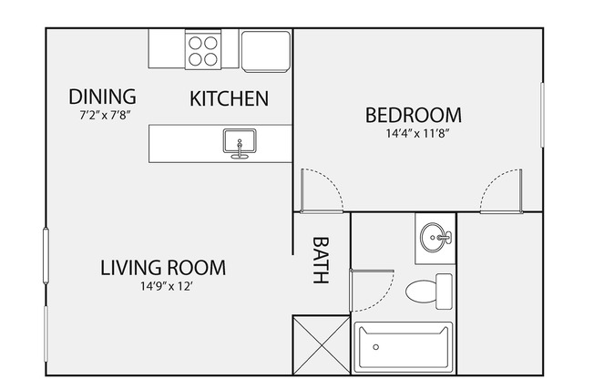 1 bed, 1 bath, 650 sqft, $1,225