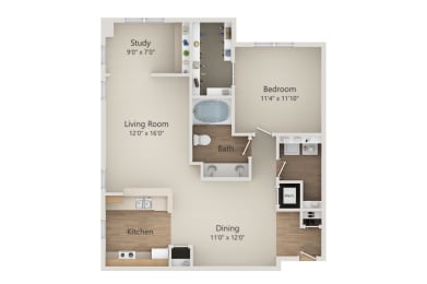1 bed, 1 bath, 976 sqft, $1,385