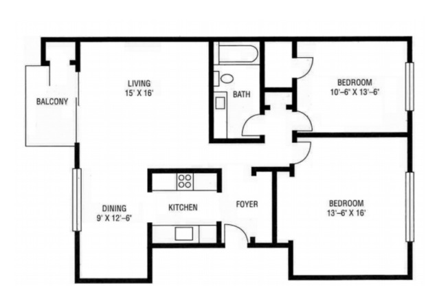 2 beds, 1 bath, 1,100 sqft, $2,025, Unit 3206-5