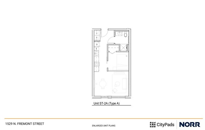 Studio, 1 bath, 484 sqft, $2,475, Unit 430