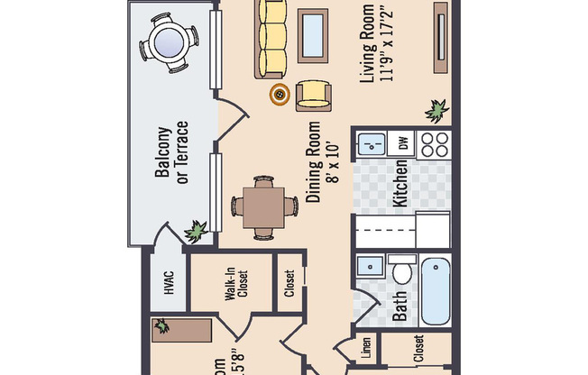 2 beds, 1 bath, 728 sqft, $1,945