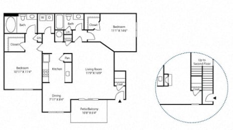 2 beds, 2 baths, 985 sqft, $1,626