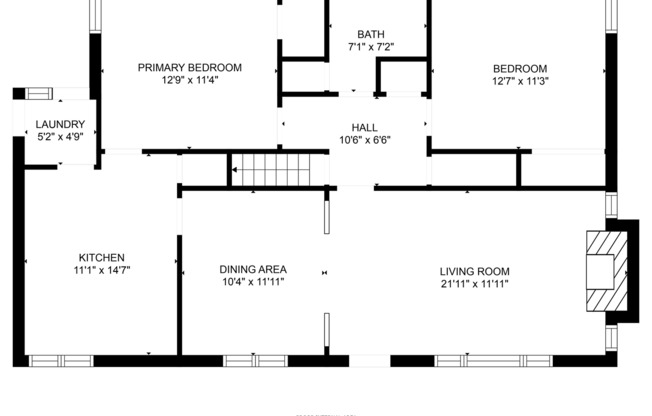 2 beds, 1 bath, 1,102 sqft, $1,600, Unit Right