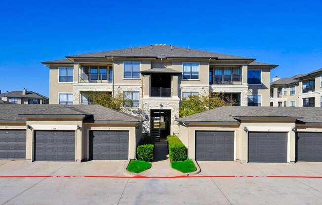 Attached garage parking at Cypress Lake at Stonebriar in Frisco, TX!