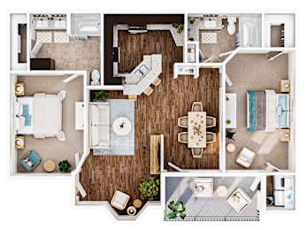 2 beds, 2 baths, 1,047 sqft, $1,775