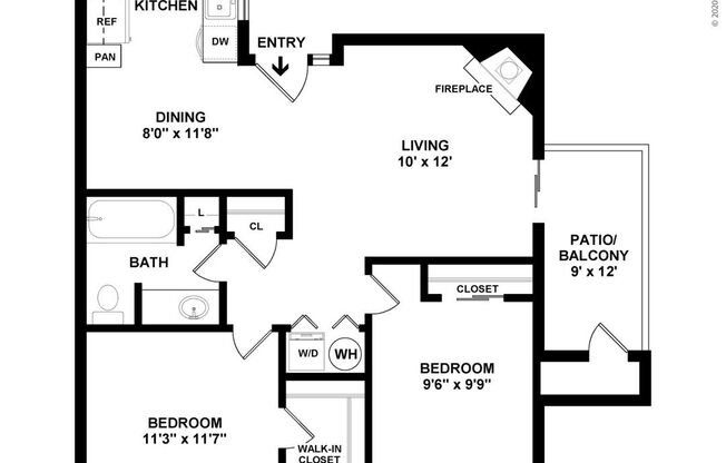 2 beds, 1 bath, 816 sqft, $1,895