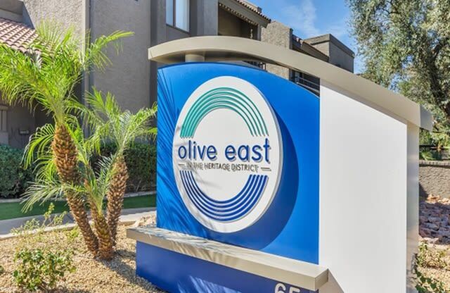 Monument Sign at Olive East Apartments
